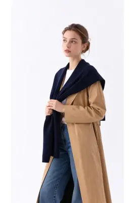 Sehlen Kare Parçalı Patchwork Atkı - Spor Triko Örme Omuz Atkısı | Unisex Boho Şal - Atkı