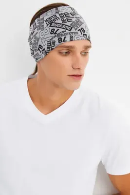 Butikgiz Erkek Pamuklu Penye, Kaymaz, Ultra Hafif, Spor Geniş Saç Bandı Bandana Buff
