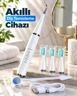 Diğer Ers 1. Taşınabilir Akıllı Diş Temizleme Cihazı Ayarlanabilir 5 Kademe Type C Şarjlı Sonic Temizleme