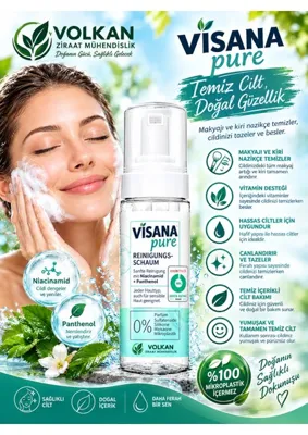 Volkan Ziraat Mühendislik Isana Pure Hassas Cilt Yüz Köpüğü - Hassas Cilde Özel Mikroplastiksiz Temiz Içerikli Nazik Yüz Temizleme Köpüğü | Mikroplastiksiz