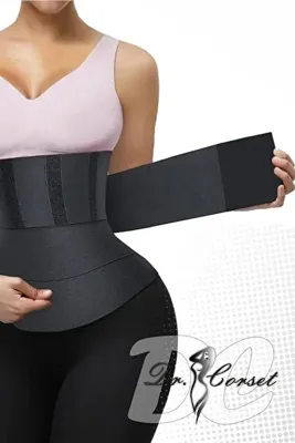 DC Sıkılaştırıcı Bele Dolamalı Kum Saati Görüntüsü Veren Sarma Bel Bandajı Korse 3 metre