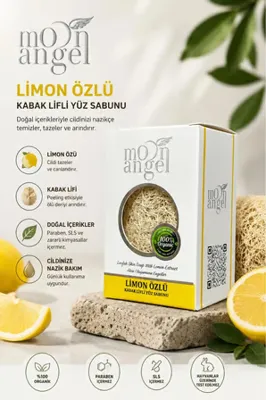 Moon Angel Kabak Lifli Sabun Limon Özlü Sivilce Karşıtı Cilt Bakım Sabunu