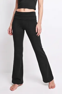 VODENS Koyu Bordo İspanyol Paça Jarse Ultra Soft Pantolon Flared