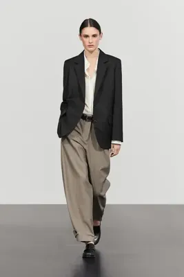 Massimo Dutti %100 ekstra ince yün iki düğmeli blazer