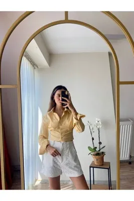 Cream&Rouge Bağlama detaylı gömlek