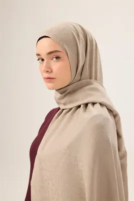Silk Home Pamuk Polyester Liva Şal Koyu Bej Kaymaz Tok Duruşlu 90x200