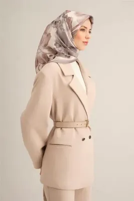 Armine Çiçek Desenli Saf İpek Twill Eşarp 9318D 83
