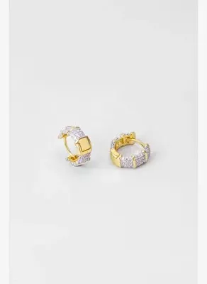 So Chic Minimalist 18 Ayar Sarı Altın Kaplama Gümüş Halka Küpe