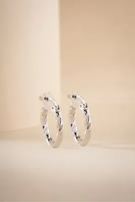 Nereze 925 Ayar Gümüş Rodyum Kaplama Kalemli 15 mm Şarnel Halka Küpe