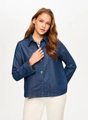 Faik Sönmez İndigo Kadın Oversized Denim Ceket US26JCK004