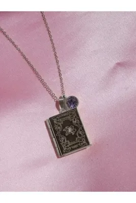 Reorah Collection 12 Prenses Kitap Kapağı Doğum Ayı Çelik Kolye-Şubat