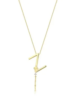 Bendis Design Deniz Z Harfi Gold 925 Ayar Gümüş Kadın Kolye