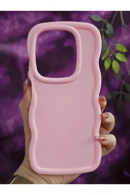 Magic Ring Tecno Spark 20 PRO Uyumlu Yumuşak Dokulu Dalga Kenarlı Pudra Pembe Kılıf