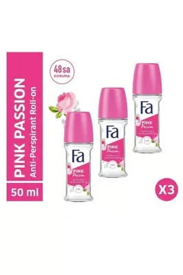 PINK Pink Passion  Roll-On Deodorant 3x50 ml set – Aromatik Çiçek Kokusu, 48 Saat Koruma