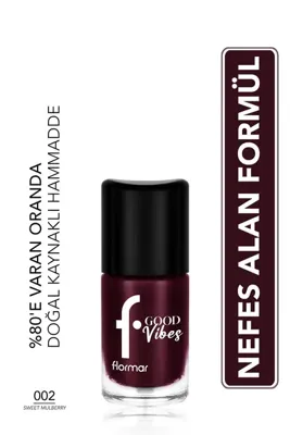 Flormar Good Vibes Yüksek Pigmentli & Parlak Bitişli Nefes Alabilen Oje