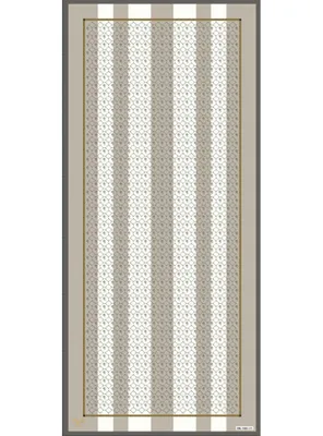 19v69 ITALIA Çizgili Desen Pavia Seri Şal Askısı ile Birlikte 90X200 cm Bej Krem
