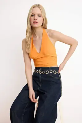 TRENDYOLMİLLA Turuncu Örme Bluz TWOSS24BZ00061