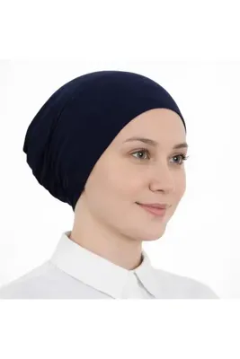 mim eşarp Geçmeli Viskon Bone - Lacivert