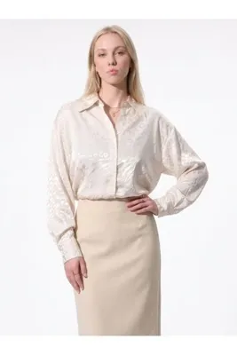 PERA MODA Jakarlı Oversize Uzun Şık Kadın Gömlek