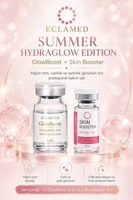Eclamed Summer Hydraglow Edition GlowBoost + Skin Booster Cilt Bakım Seti | Yoğun Nem, Canlılık ve Işıltılı Görünüm