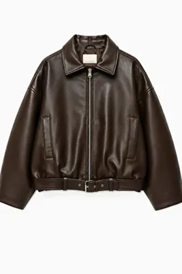 moda armanc Kadın Oversize Bomber Suni Deri Ceket | Yeni Sezon Kemerli Biker Ceket