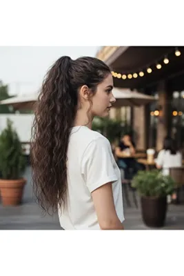 Genel Markalar Tokalı Kabarık Dalgalı At Kuyruğu / Açık Kahve
