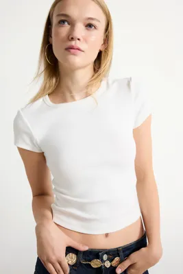 Defacto Fitted Bisiklet Yaka Ribana Basic Tişört