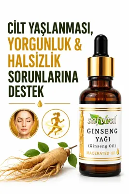 Safvital Ginseng Yağı 20 ml Macerated Oil Bitkisel Bakım Yağı Yüz Saç Kaş Kirpik Bakımı İçin Kırışıklık Görünümüne Destek Yorgunluk ve Halsizlik Bakım Yağı Masaj Aromaterapi Premium Bakım Yağı