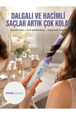 lisinya Hızlı Isınan, Kompakt ve Güvenli – Tüm Saç Tiplerine Uygun Kıvırma Cihazı Yeni Nesil -