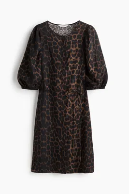 H&M Keten Karışımlı Elbise
