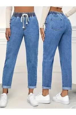 Modayakamoz Yeni Sezon Kadın Yüksek Bel Bağcıklı Kot Pantolon
