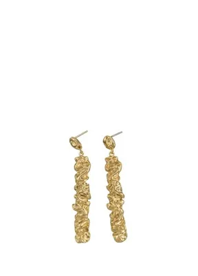 Linya Jewellery Sculptra Dokulu Uzun Kadın Gümüş Küpe