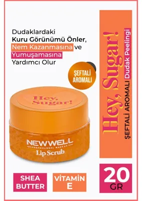 New Well Hey Sugar! Şeftali Aromalı Dudak Peelingi 20gr