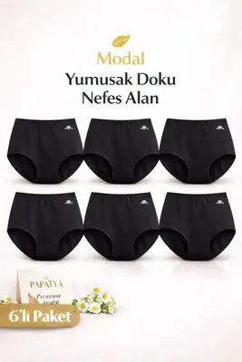 Papatya 1851 Premium Yüksek Bel Modal Külot 6’lı Paket – Konforlu & Toparlayıcı