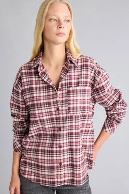Defacto %100 Pamuk Overshirt Fıt Kareli Gömlek