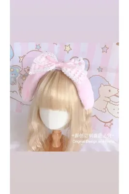 synshop My Melody Peluş Çocuk Peluş Tavşan Kulak Taç Pembe Fiyonk Taç Kawaii Sevimli Günlük Parti