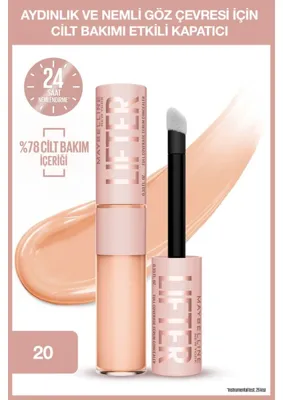 Maybelline New York Lifter Kafein ve Peptitler İçeren Nemlendiren ve Aydınlatan Kapatıcı - 20