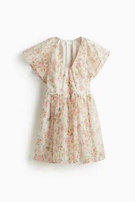 H&M Kelebek Kollu Elbise