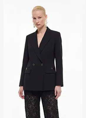 Roman Kruvaze Blazer Ceket Siyah YY016004_001