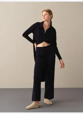 Xint Lacivert Oversize Triko Pantolon