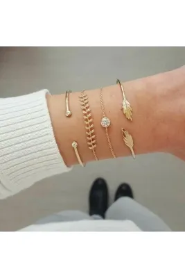 MURASSA BUTİK Başak desenli 4'lü set bileklik