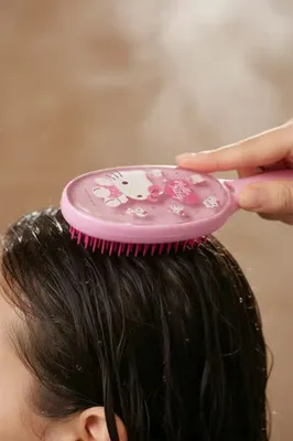 SANRIO Sanrio Lisanslı Hello Kitty Pembe Serisi Simli Masaj Fırçası – Esnek Silikon Uçlu Rahatlatıcı Tara 13 Cm
