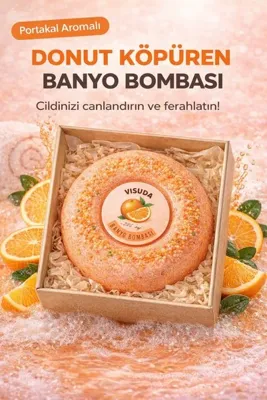 visuda kozmetik Portakal Aromalı 120 Gr / Donut Köpüren Banyo Topu , Nem Bombası