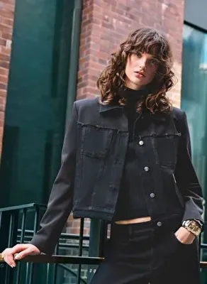 adL Moda Tutkusu Garnili Denim Ceket