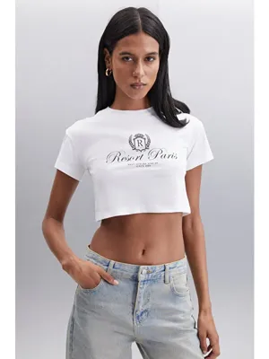 ETHIQUET MORAN Kadın %100 Pamuk BEYAZ-SİYAH T-Shirt