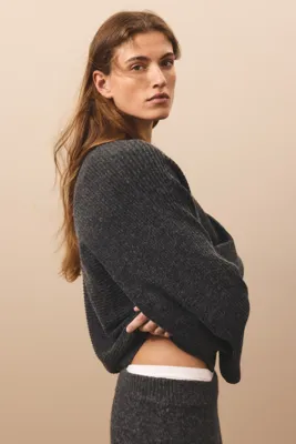 H&M Lastik Örgülü ve Yarasa Kollu Kazak