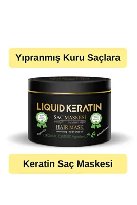 Liquid Keratin Keratin Saç Maskesi (250ML) Kuru Mat Sert Yıpranmış Yanmış Kırık Saçlar Için Onarıcı Bakım