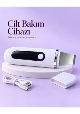 Lisinya USB Şarjlı Metal Spatula Uçlu Beyaz Yüz ve Cilt Bakım Cihazı - Lisinya