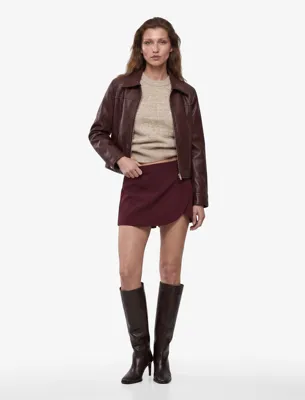 Koton Slim Fit Cepli Asimetrik Katlı A Kesim Mini Şort Etek