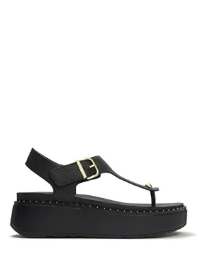 FitFlop A3F-090 GEN-FF Max Bucle Tumbled Siyah Deri Kalın Taban Kadın Sandalet
